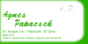 agnes papacsek business card